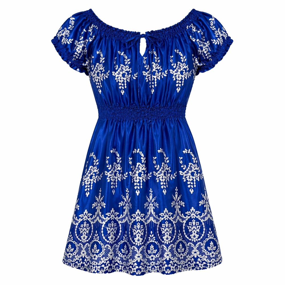 Cotton‎ Express Coquette Silk Peasant Dress Womens Small Cottagecore Balletcore